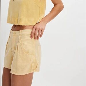 Free People Audra Linen Shorts